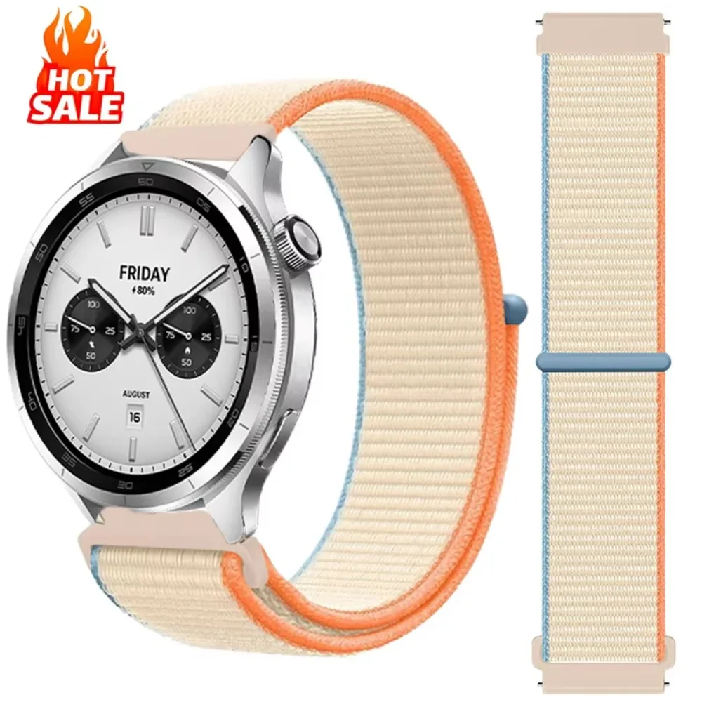 Nylon Loop Replacement Strap 20mm 22mm for Xiaomi Watch S4 S3 Redmi Watch 5 Lite Self-Fastening Adjustable Soft Durable Unisex
