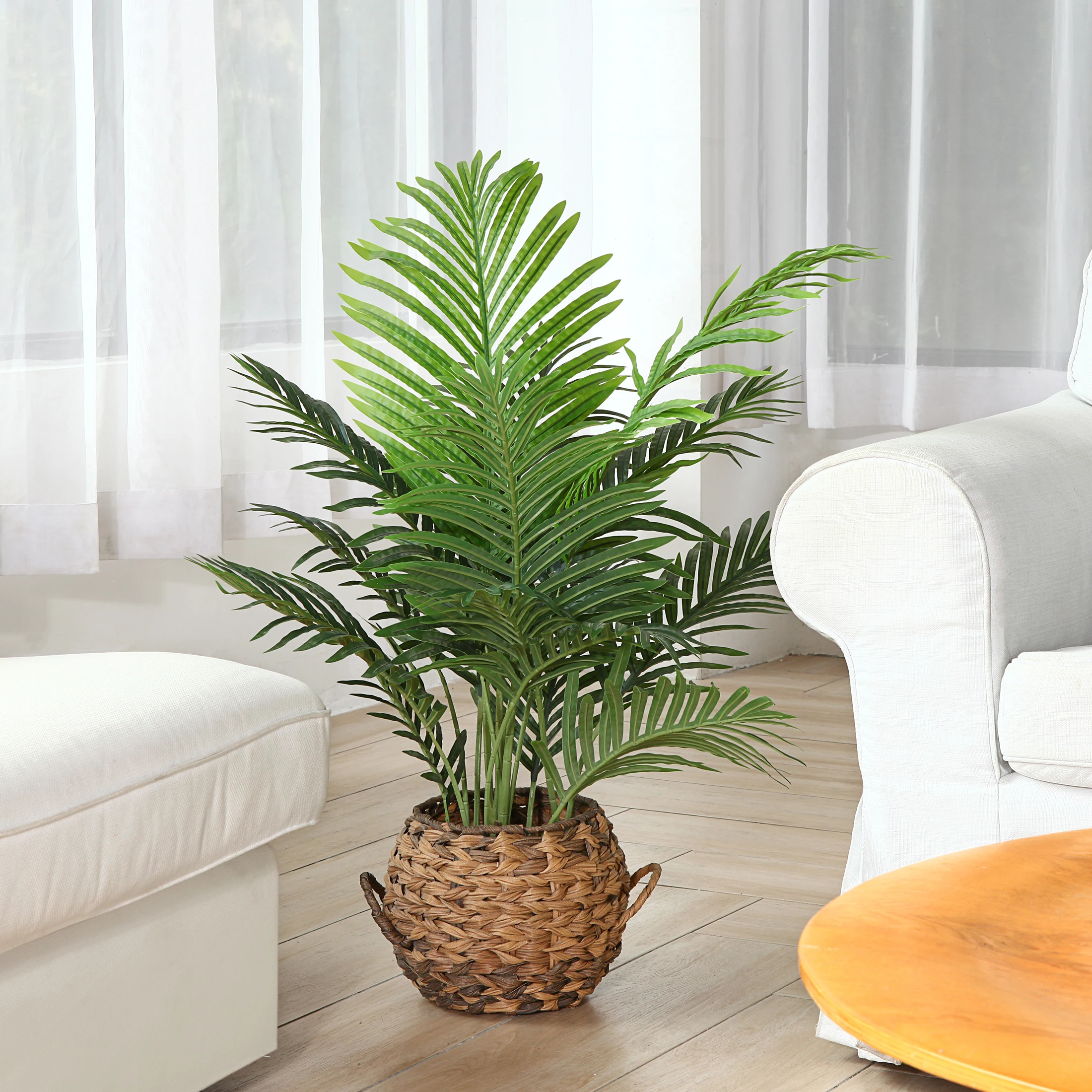 Artificial Areca Palm Plant with 15 Trunks, 3FT Faux Dypsis Lutescens Plant Tropical Tree in Pot for Home Decor