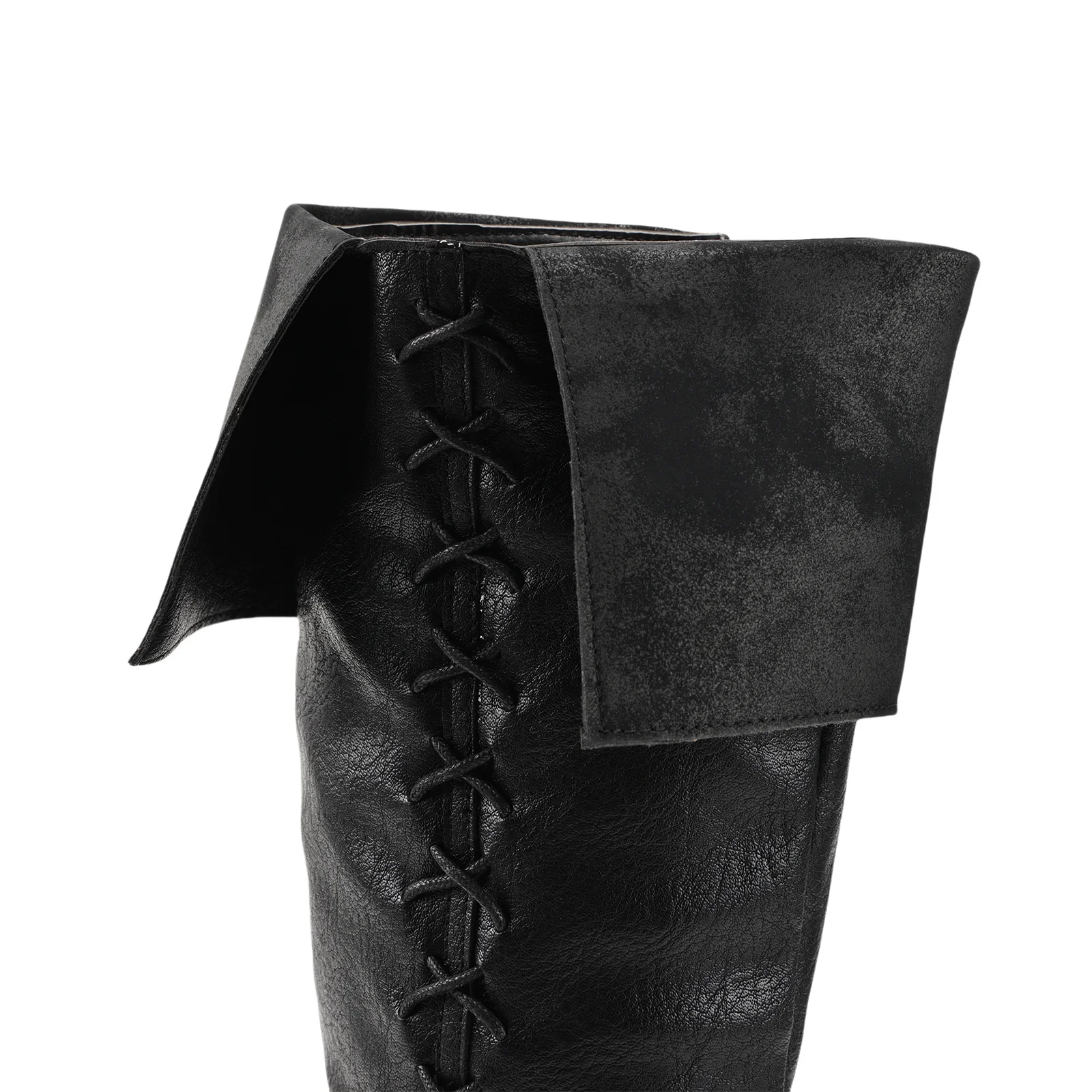 Botas medievales para hombre, botas de pirata renacentistas, botas hasta la rodilla de caballero, botas de cuero con cremallera de guerrero vikingo, zapatos de Cosplay para Halloween