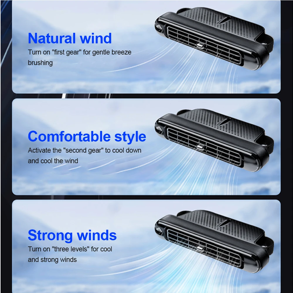 Portable Car Seat Cooling Fan Car Rear Backrest Electric Fan USB Power Supply Fan Air Conditioner Car Interior Accessories