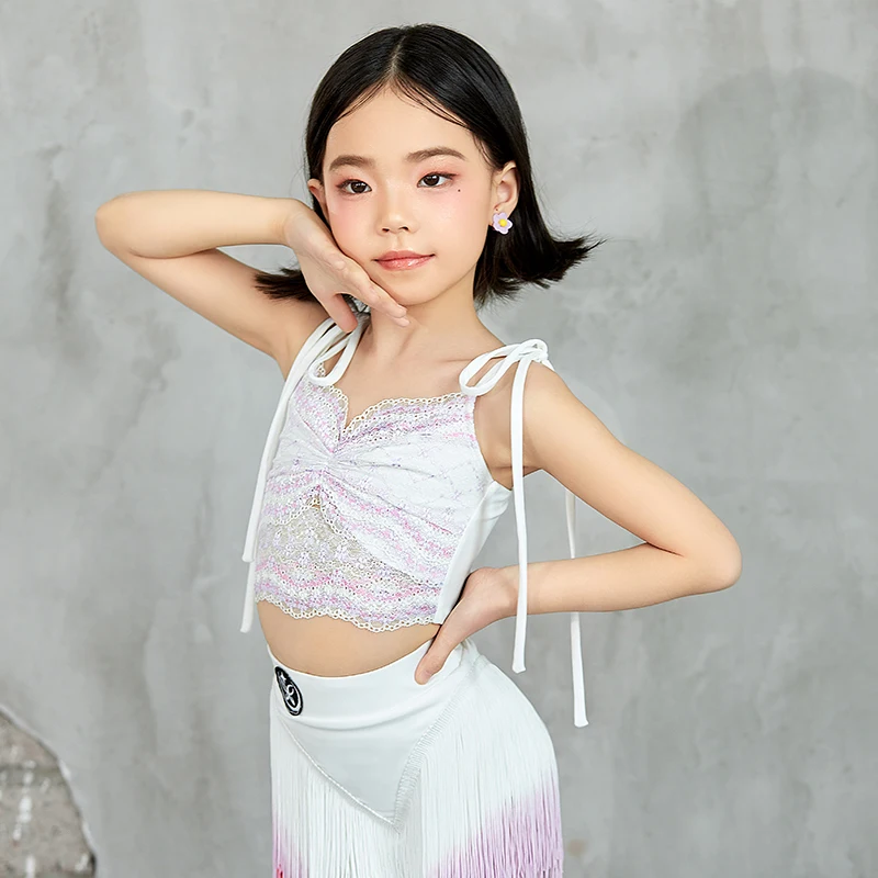 Latein-Tanz-Trainingskostüm für Mädchen, neues Kinder-Performance-Kostüm, Wettbewerbsverordnung, lateinamerikanisches Tanzkleid