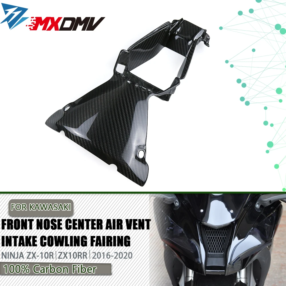 Front Nose Center Air Vent Intake Cowling Fairing Carbon Fiber For KAWASAKI NANJA ZX10R 2016-2020 Motorcycle Nose Ram Air Cowlin