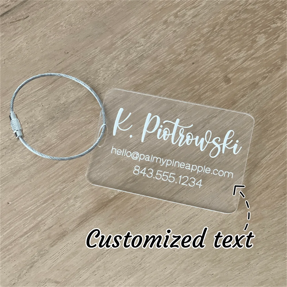 1PCS Custom Acrylic Luggage Tag Personalized Name Letter Address Number Mailbox Luggage Tag Travel Gift Customized Luggage Tag view 3