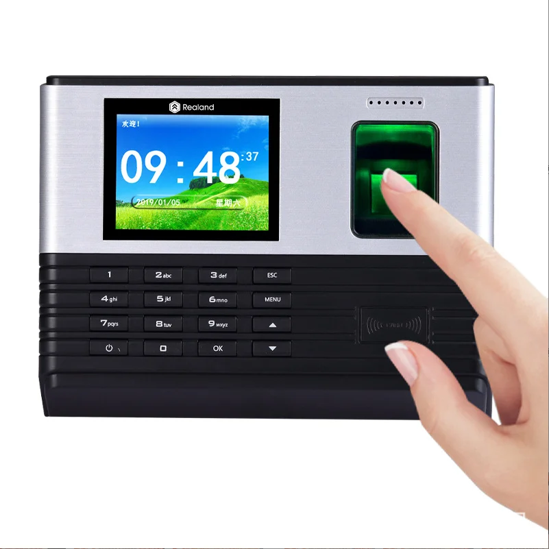 Realand A-L355  2.8 Inch TFT Screen 5000 Fingerprint Time Attendance Optional for WIFI and Battery Backup