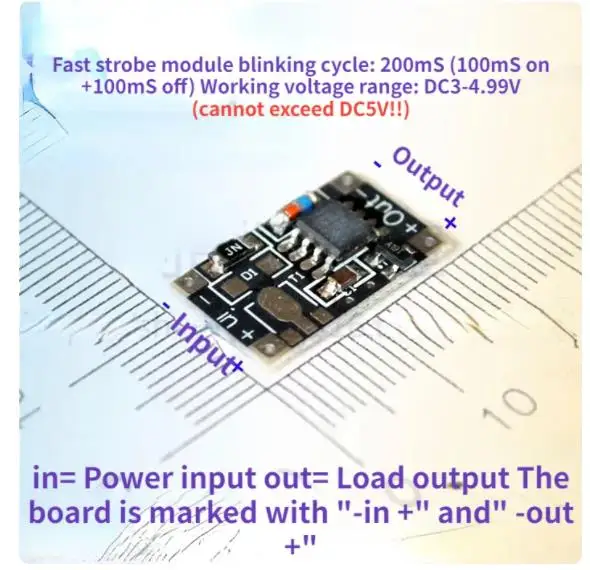 2pcs Fast Strobe Pulse Oscillation Module Low Voltage Model Strobe Lamp Circuit 5Hz (can Be Customized) Frequency D10