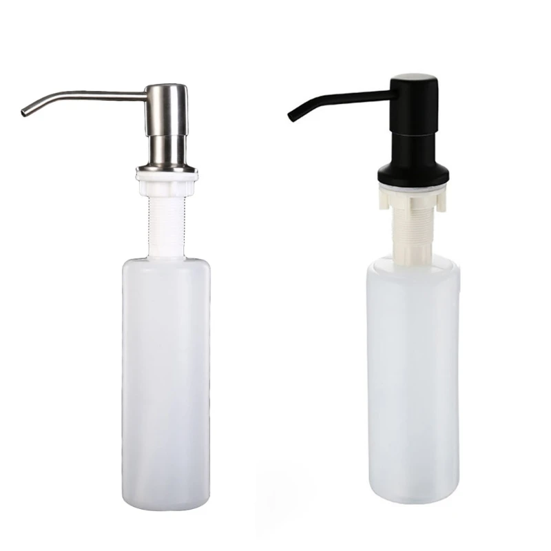 

10.14 OZ/300ml Kitchen Sink Soap Dispenser Detergent Dispenser Pump Bathroom Storage Bottle Silver Black