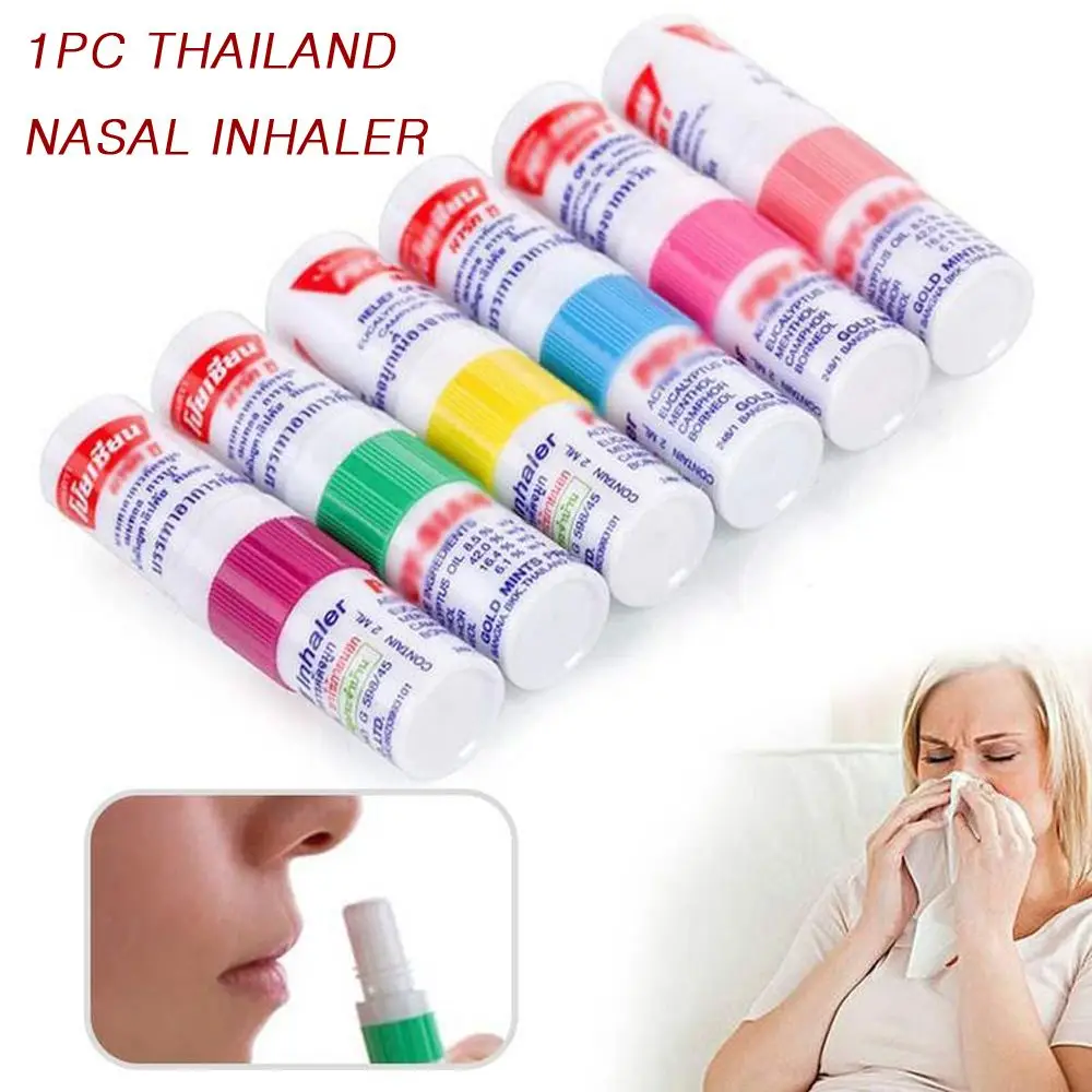 

1pc Thailand Nasal Inhaler Poy sian Mark 2 Herbal Nasal Inhaler Poy Sian Stick Mint Cylinder Oil Brancing Breezy Asthma