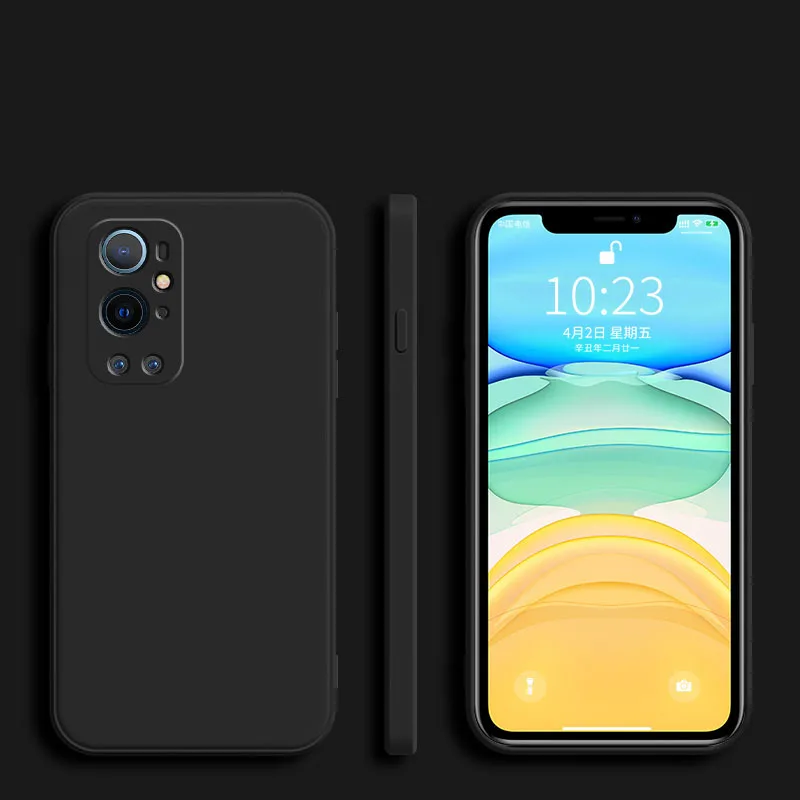 Luxury Square Soft Silicone Case on For OnePlus One Plus 10 9 9R 9RT 8 7 7T Pro Nord CE 2 5G Coque Solid Color Back Cover