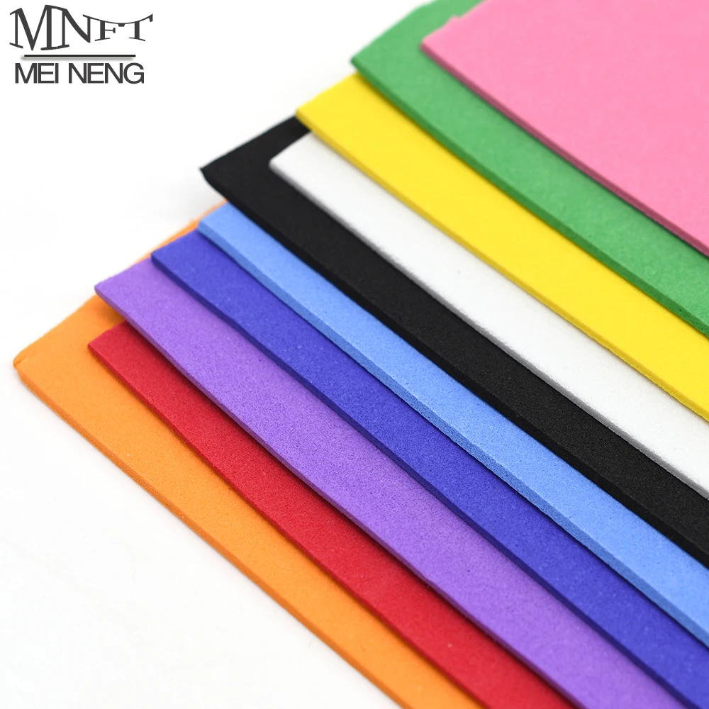 

MNFT10Pcs Foam Sheets EVA Colorful Fly Tying Foam Paper Fishing Baits Fishing Tackle Accessories