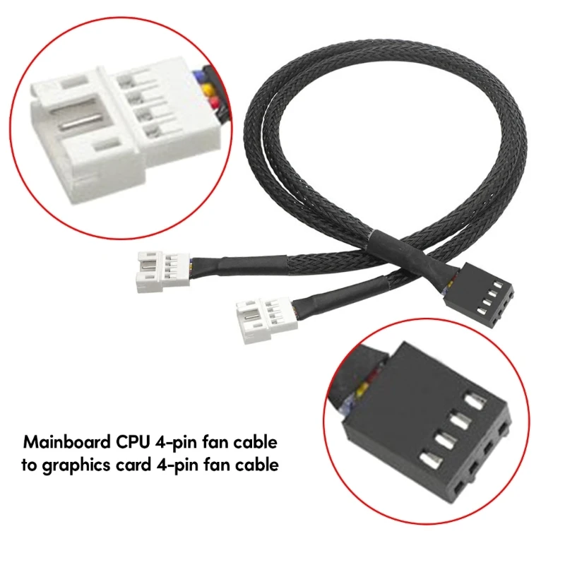 1 To 1/2Ways Splitter PWM 4pin Computer Mainboard CPU Fan Extention Power Cable