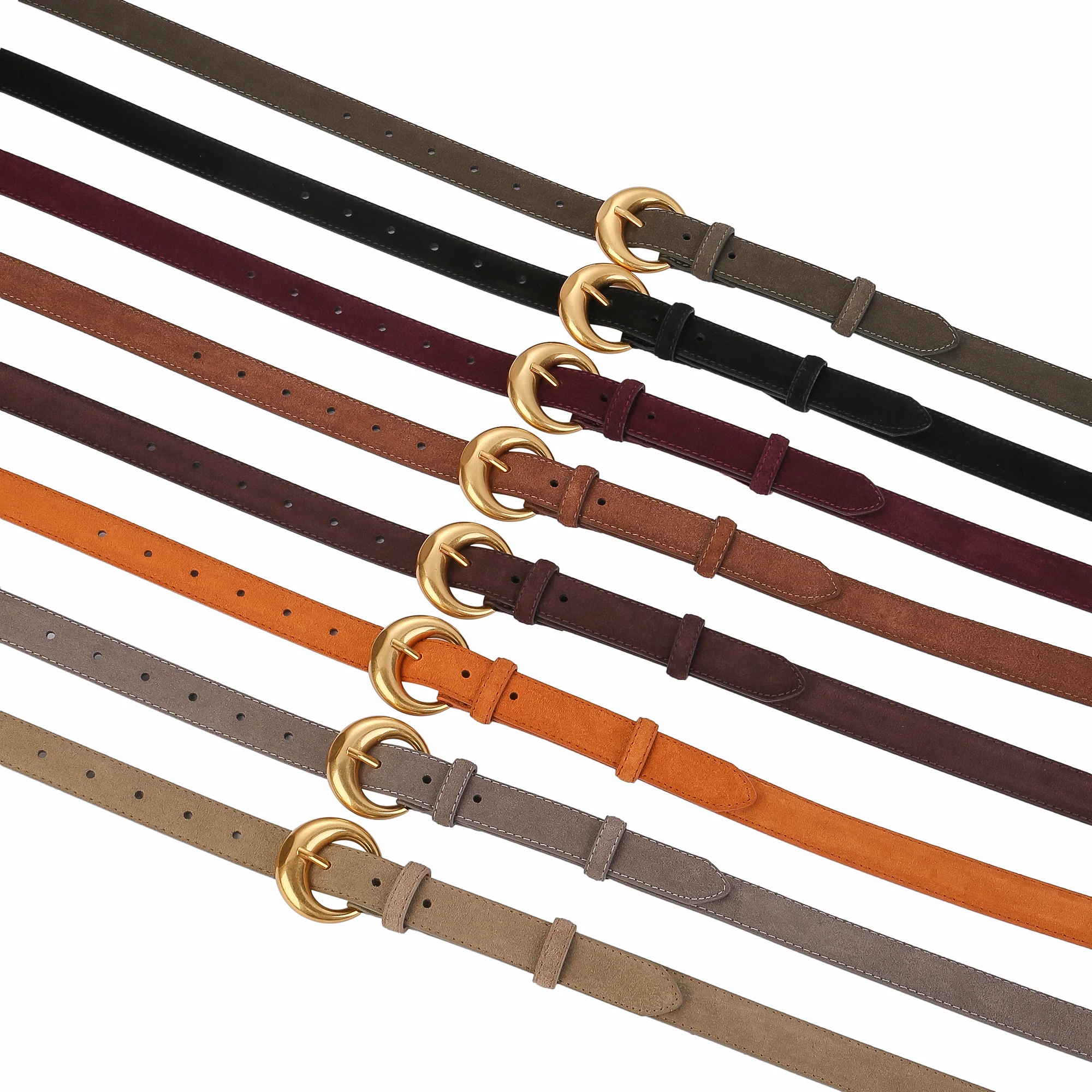 ヴィンテージ スエード カマーバンド ベルト 女性用 装飾ウエストバンド グレー グリーン カーキ