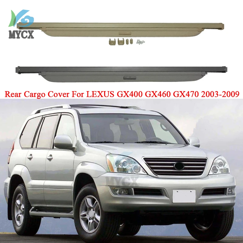 

Rear Cargo Cover For LEXUS GX400 GX460 GX470 2003-2009 privacy Trunk Screen Security Shield shade Auto Accessories