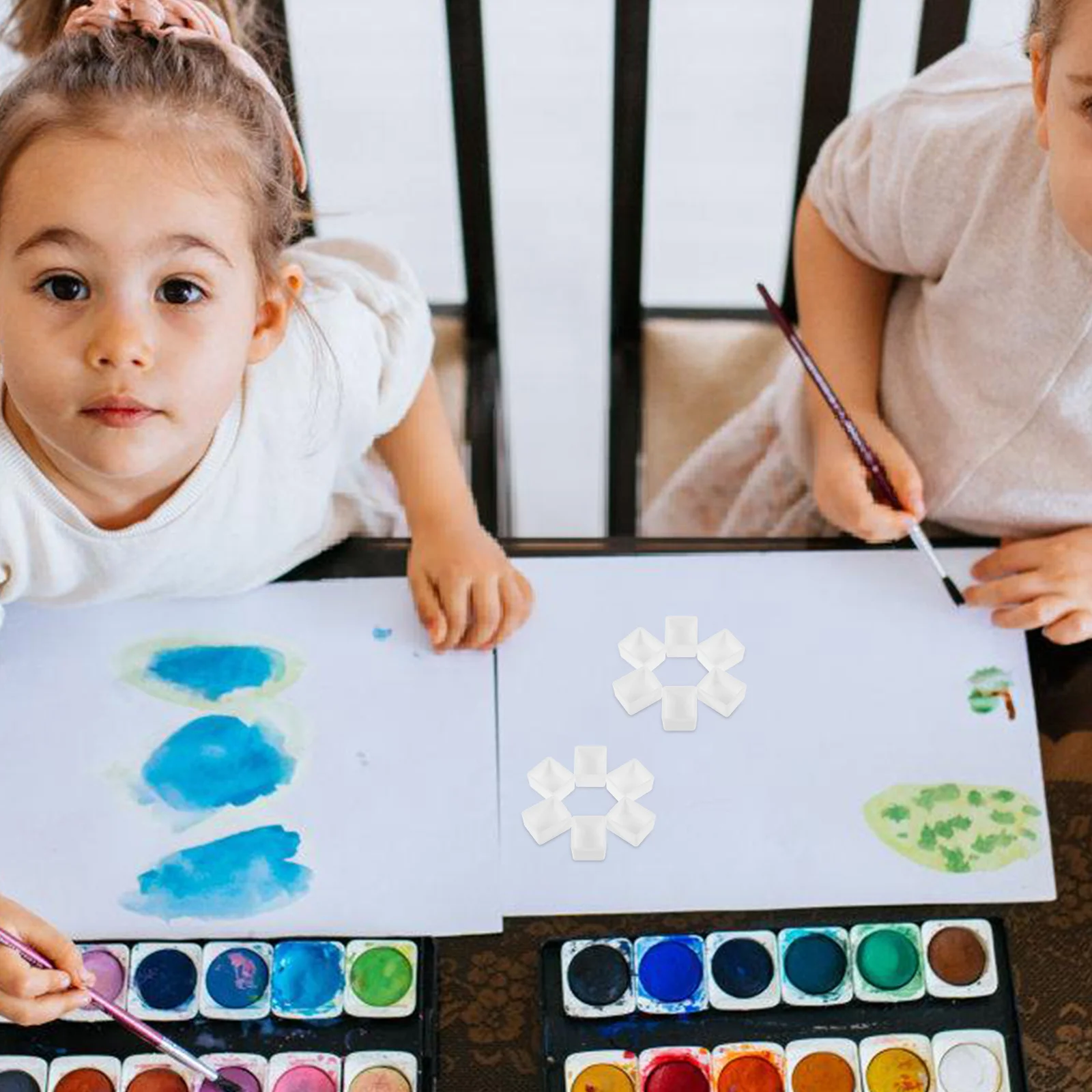 

24 Pcs Pigment Space Paint Trays for Painting Half Pan Diy Empty Watercolor Pans