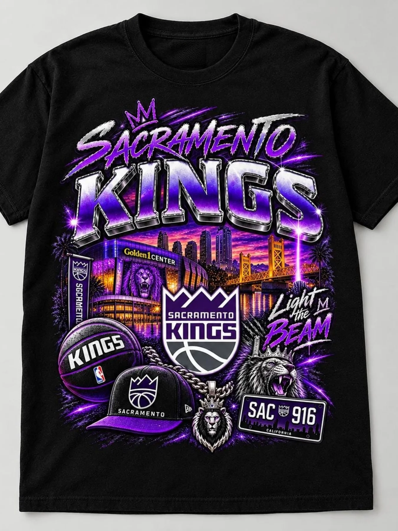 2026 Men Women Kids Sacramento Kings Basketball T-Shirt Men's Black NBA Fanatics Short Sleeve 6
