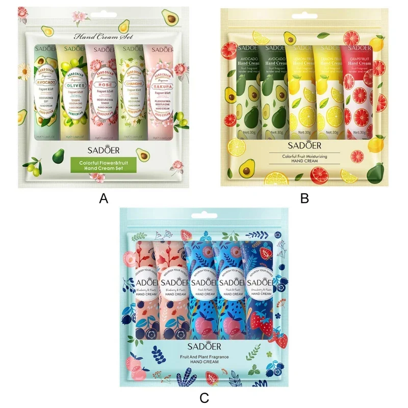 

5 Pcs Hand Cream Gift Set for Dry Cracked Hands,Moisturizing Lotion with Shea Butter Skin Care Products