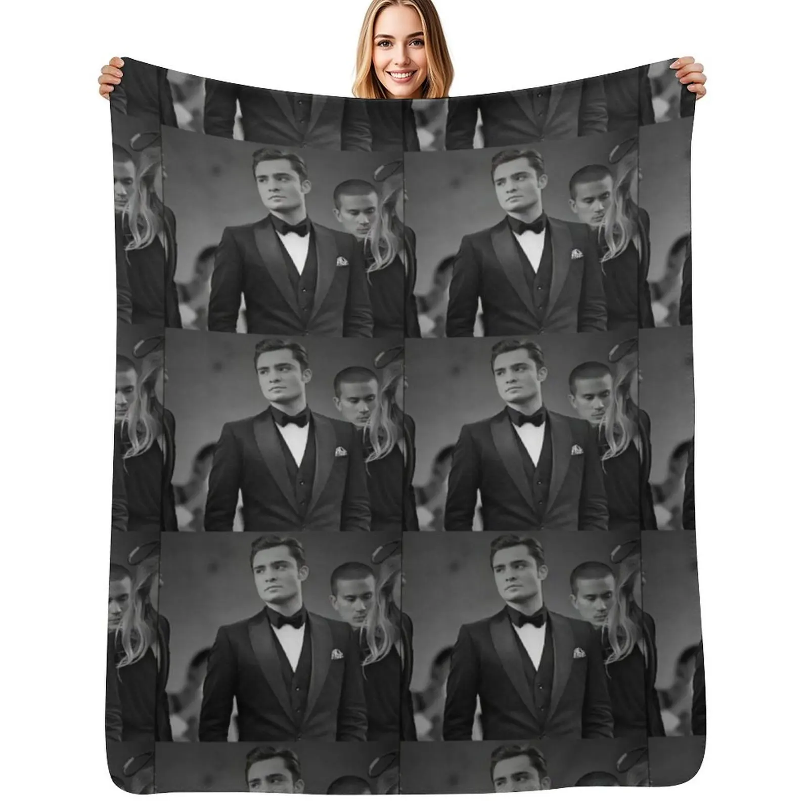 Ed Westwick Throw Blanket All Season Lightweight Soft Blanket for Bed