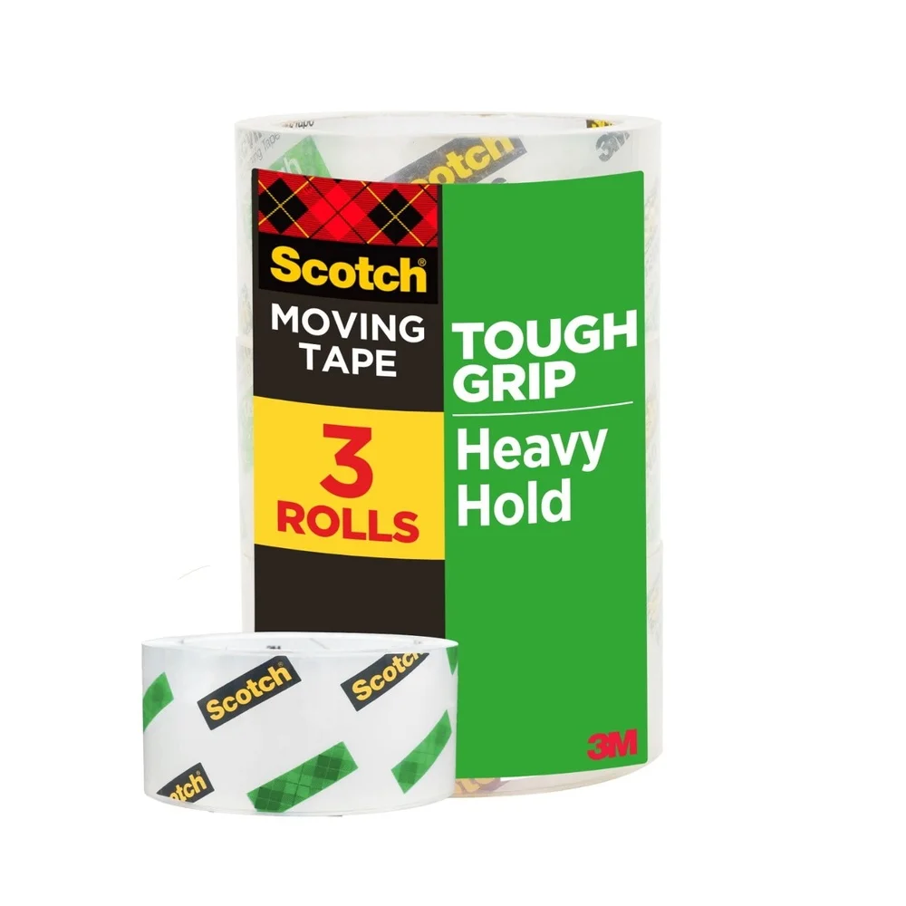 강력 접착 투명 포장 테이프 3롤 1.88인치 x 65.6야드 내구성 있는 상자 밀봉 테이프 무거운 물건 이동용