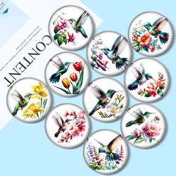 humming bird 12mm/20mm/25mm Round glass cabochon flat back Making findings for custom DIY bracelets