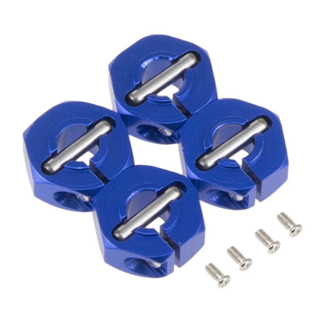 4 Pcs Aluminum 6mm Thickness Wheel Hex 12mm Drive Hubs With Pins Screws For RC Car Crawler Trucks HSP Tamiya SCX10 Slash