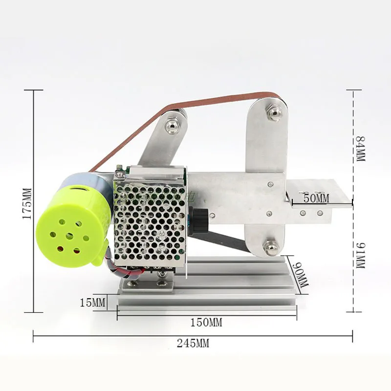 Micro sanding belt machine, home polishing machine, desktop electric sandpaper, DIY sharpening and cutting edge, V convenient