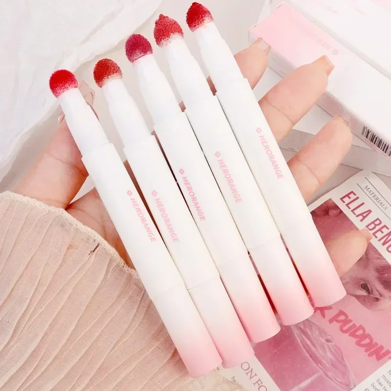 Fluffy Velvet Soft Lip Glaze Pigment Waterproof Nude Matte Red Liquid Lipstick Cream Long Lasting Dye Cheek Lip Tint Cosmetics