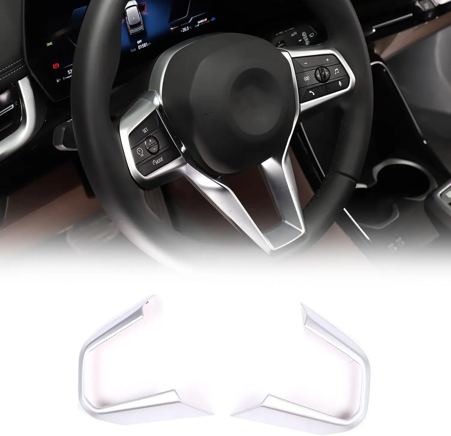 

ABS Car Interior Steering Wheel Button Frame Trim Steering Wheel Switch Panel Cover Accessories For BMW X1 U11 U12 2023-2026