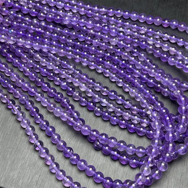 

6MM Natural Amethyst Triple Circle Bracelet Women Men Original Energy Meditation Healing Yoga Wristband Jewelry Gift 1PCS