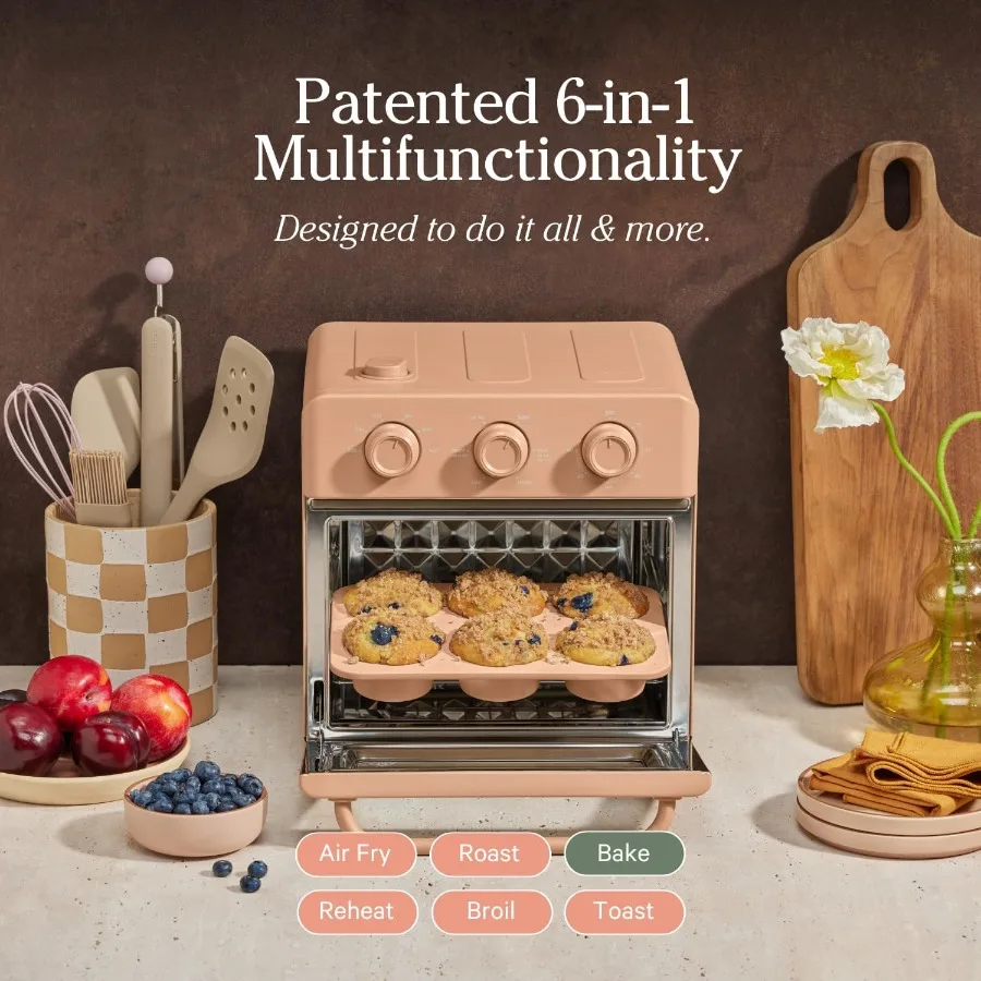 مجموعة أدوات خبز الفرن - مجموعة أدوات خبز غير لاصقة من السيراميك خالية من السموم مكونة من 3 قطع مستديرة (8 بوصة، مربعة، مقاس 8 بوصات، مقلاة مافن سعة 6 أكواب) - آمنة للفرن حتى 45