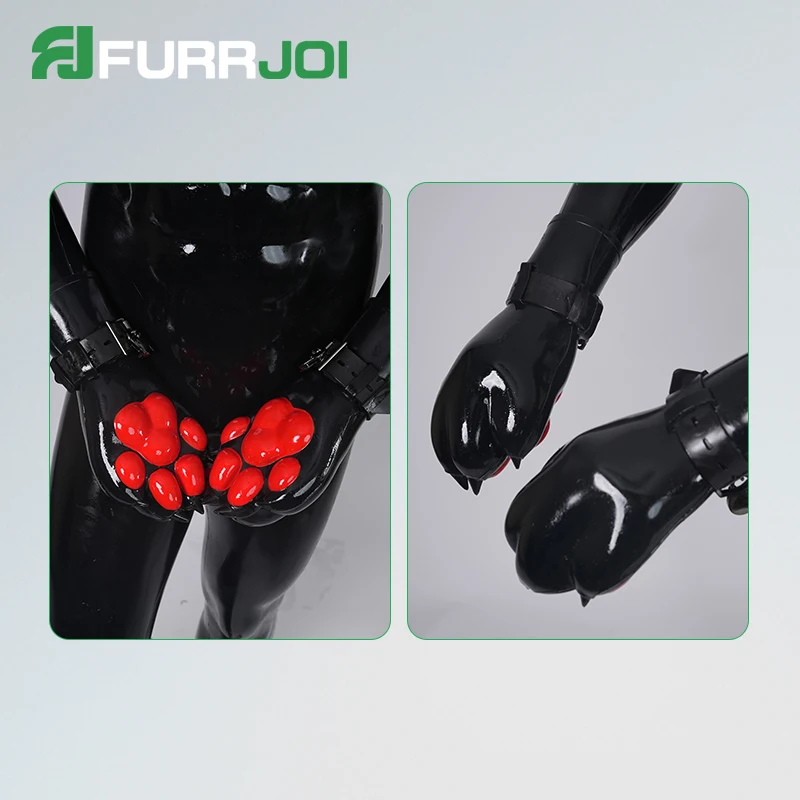 Furrjoi سيليكون قبضة قفازات الكلب مخلب فروي الوثن تأثيري اللون مخصص المتاحة جرو اللعب هالوين ملابس تنكرية للحفلات