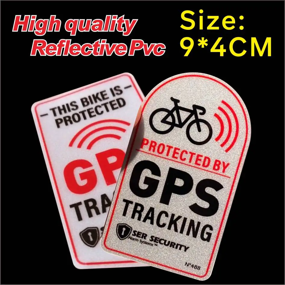 This Bike is Protected By  GPS TRACKING Alarm Sticker Warning Reflective Vinyl Stickers Anti-Theft  Decal For Scooter,Motorcycl