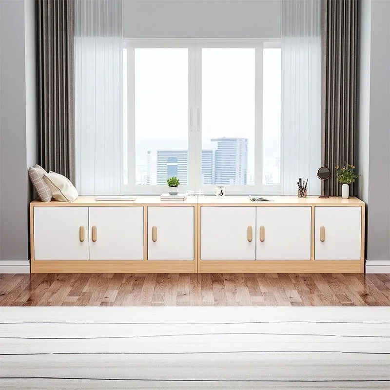 Floor-to-ceiling windowsill large capacity can sit low cabinet small apartment narrow long cabinet against the wall slender bedr