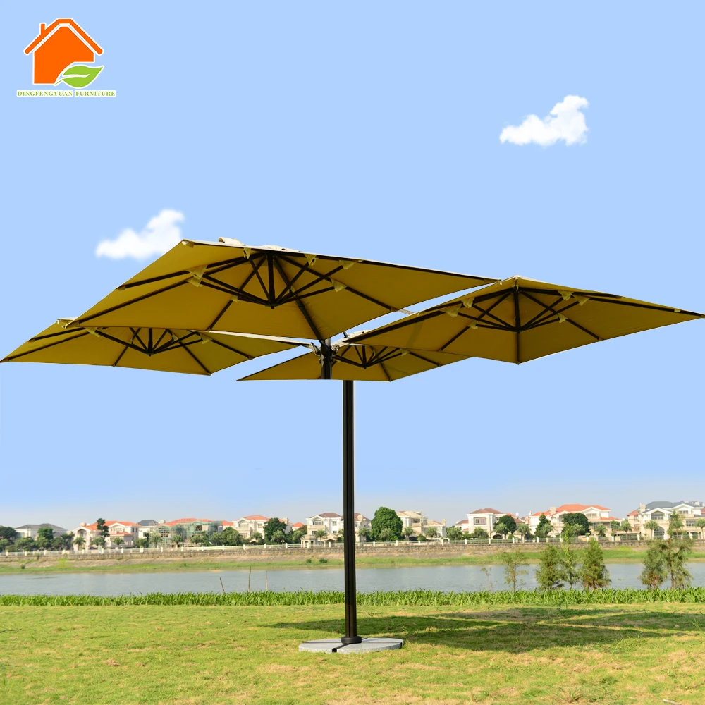 

Уличная мебель, уникальный зонт для патио, большой размер для садового бассейна, алюминиевый каркас с 4 головками, комбинированный зонтик