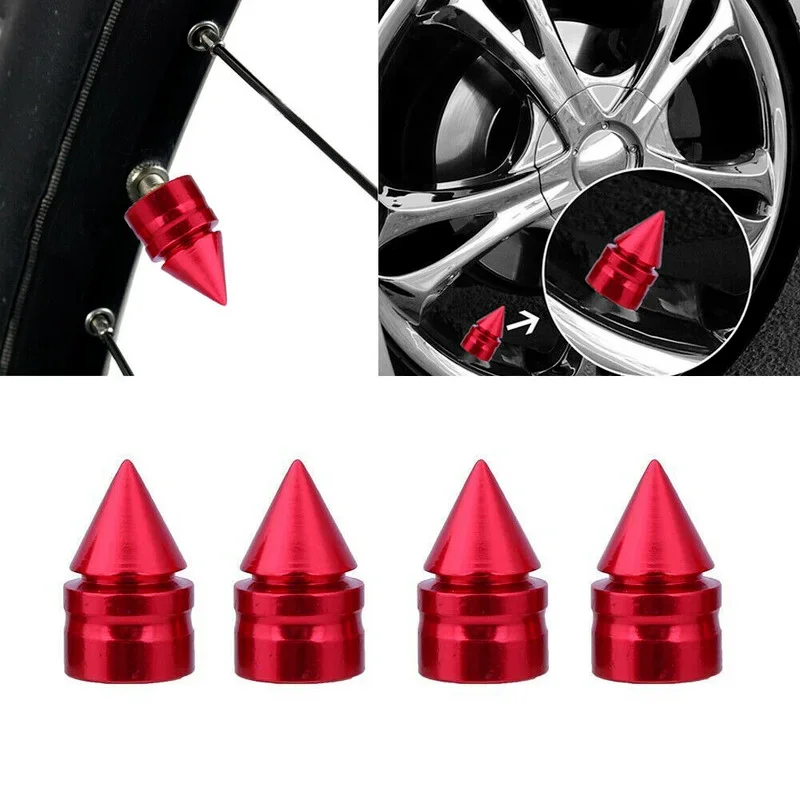 

4pcs Red Tire Valve Caps for Car Motorcycle Bike Wheel Tires Valves Tyre Stem Cap Air Cap Cover Auto Styling Accessories