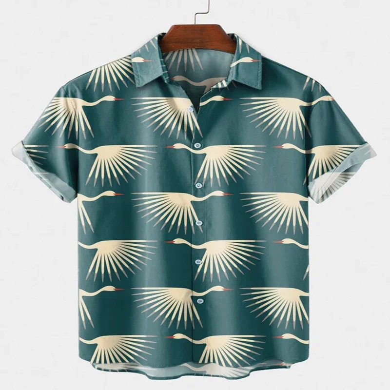 The Crane Short Sleeve Shirt 3D All Over Printed Hawaiian Shirt for Men and Women Casual Shirt Unisex