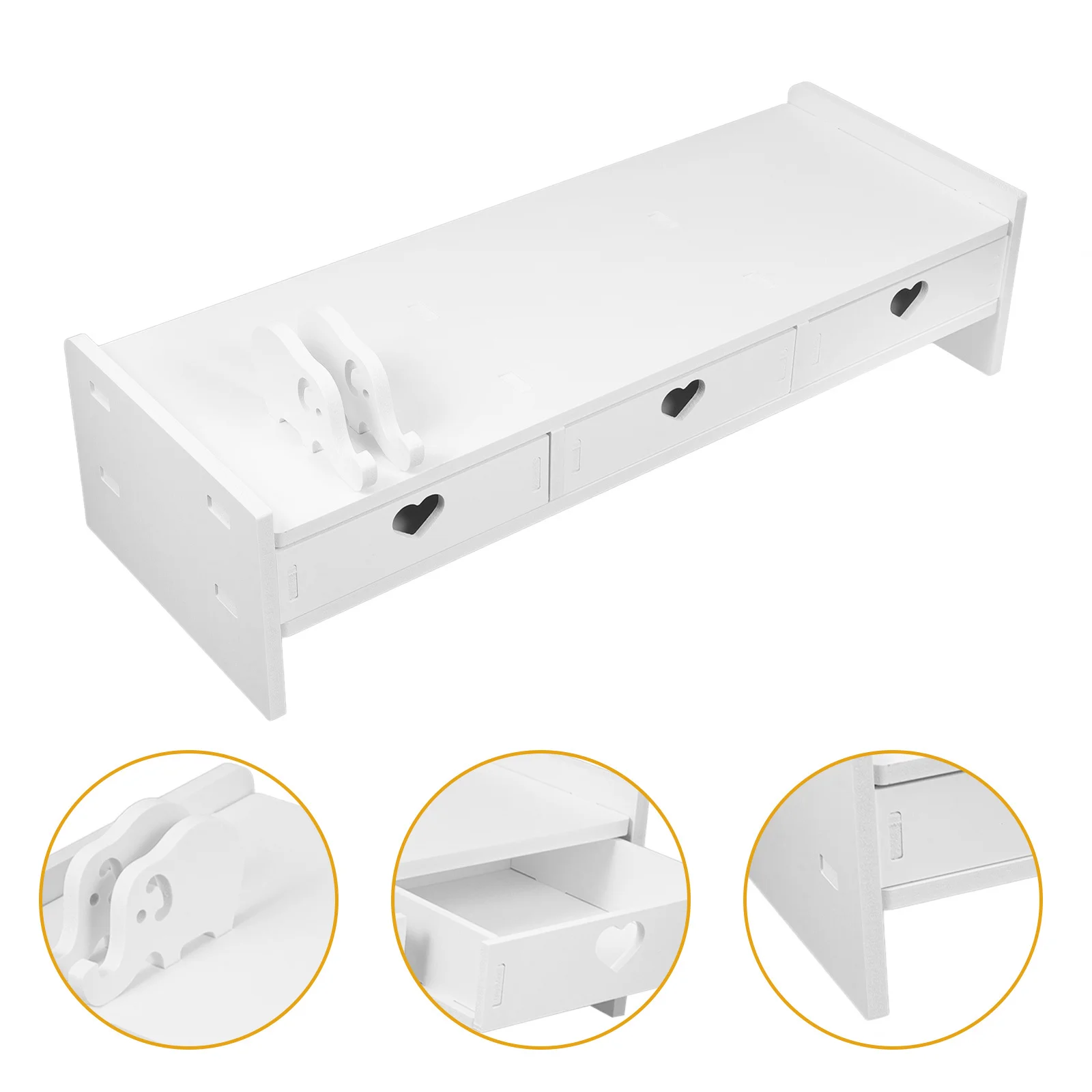 

Computer Monitor Riser Keyboard Storage Drawer Rack Office Desk Desktop Stand Organizer Laptop Heightening Base Bracket