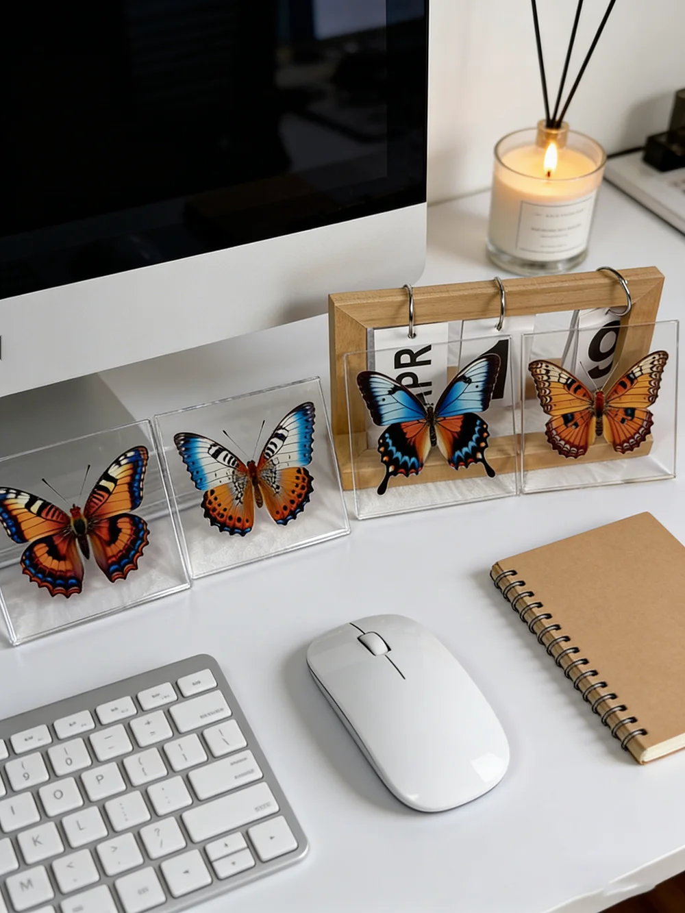 1 Stück Handgefertigtes Schmetterlings-Exemplar als Schreibtischdekoration, Kleine Ornament-Deko für Zuhause, Geschenk für Kinder und Mädchen – Detail 4