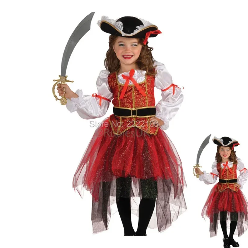 Nowy prezent na Halloween i Boże Narodzenie Kostiumy piratów Dziewczyny Impreza Kostium Cosplay dla dzieci Ubrania dla dzieci Przedszkole
