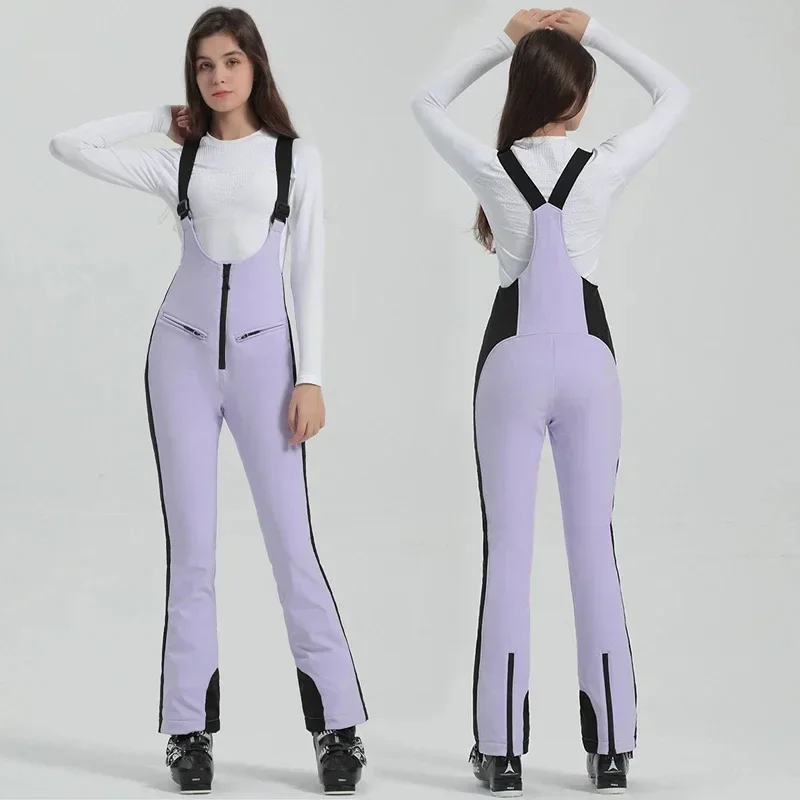 جمبسوت ثلج عالي المرونة للنساء ، بنطلون تزلج ، بنطلون مقاوم للرياح ، رياضة تزلج على الجليد في الهواء الطلق ، وزرة نسائية ، جبلية ، شتاء ، توي