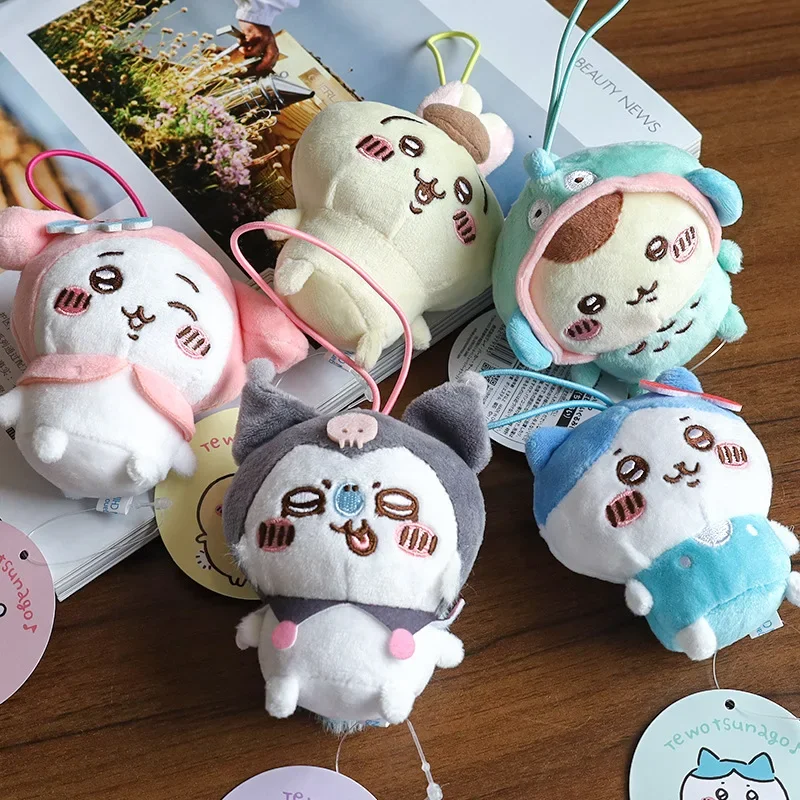 Chiikawa Plush Anime Peripherals USAGI Cute Car Keychain Girly Heart Children Hachiware School Bag Pendant Holiday Gift