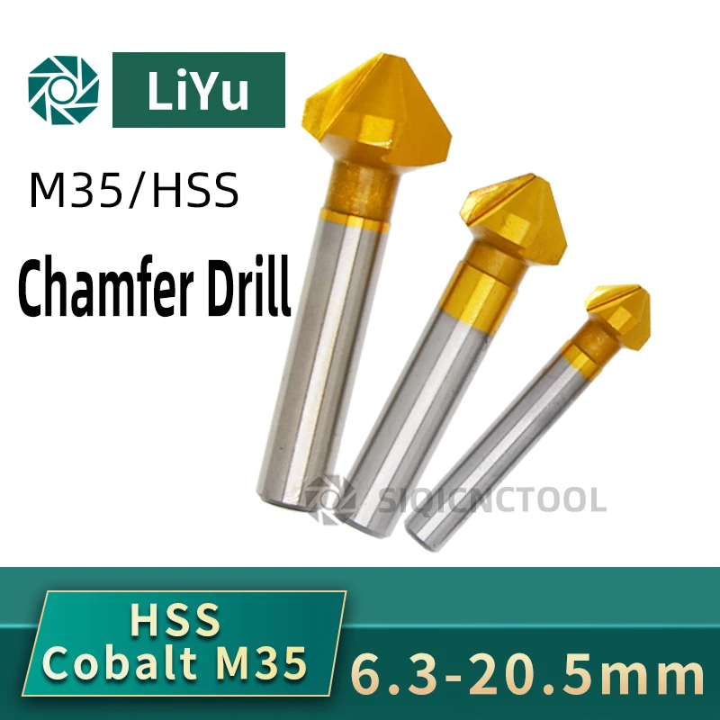 Imagem -02 - Hss Chanfro Chanfro End Mill Tool Countersink Broca Grupo Madeira Stell Ferramenta Elétrica Flauta 90 Graus