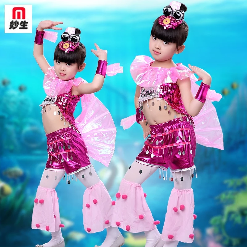 Small Fish Blowing Bubbles Fish Costume Small Performance Clothes Animal Children Classical Dance Toddler Fish Clothing