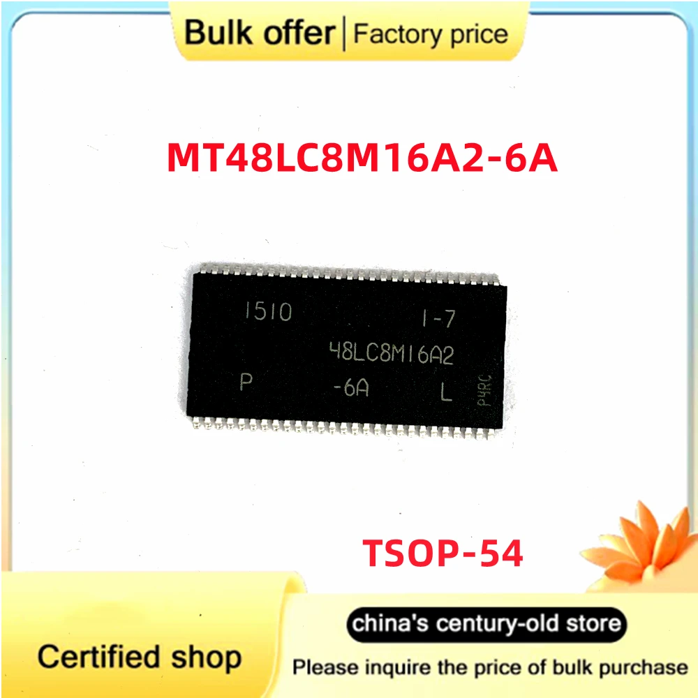 5PCS/Lot original MT48LC8M16A2P-6A:L MT48LC8M16A2-6A silk screen 48LC8M16A2 SOP-54 memory chips