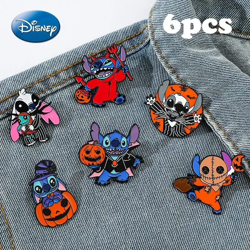 

Disney Stitch Enamel Pin Badges Funny Collection Brooches Bag Lapel Pins for Kids Gift Cartoon Cute Halloween Decoration Jewelry