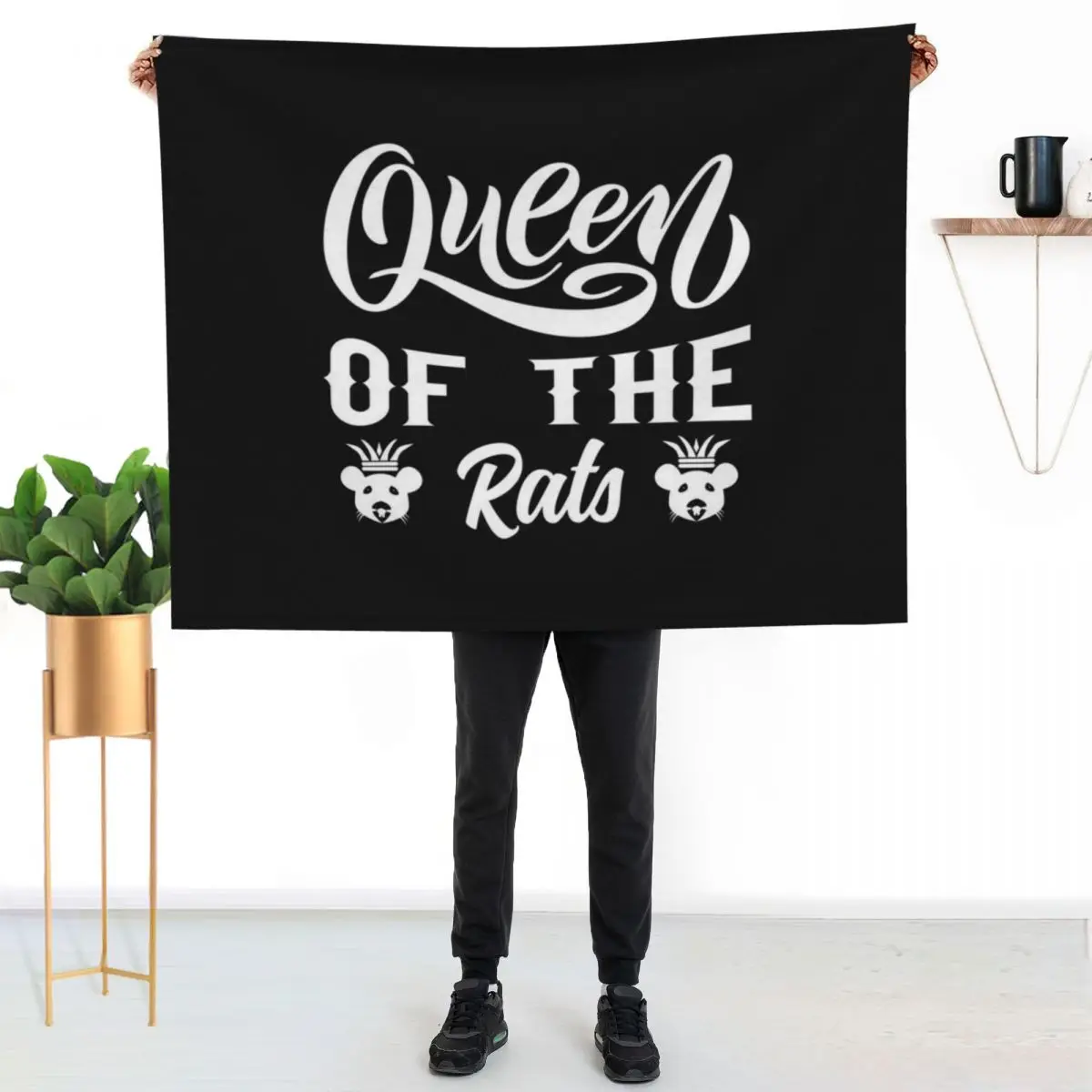 QUEEN OF THE RATS Gifts Pet rat owner and rat lover Throw Blanket Year Round Soft Comfortable Blanket for Home