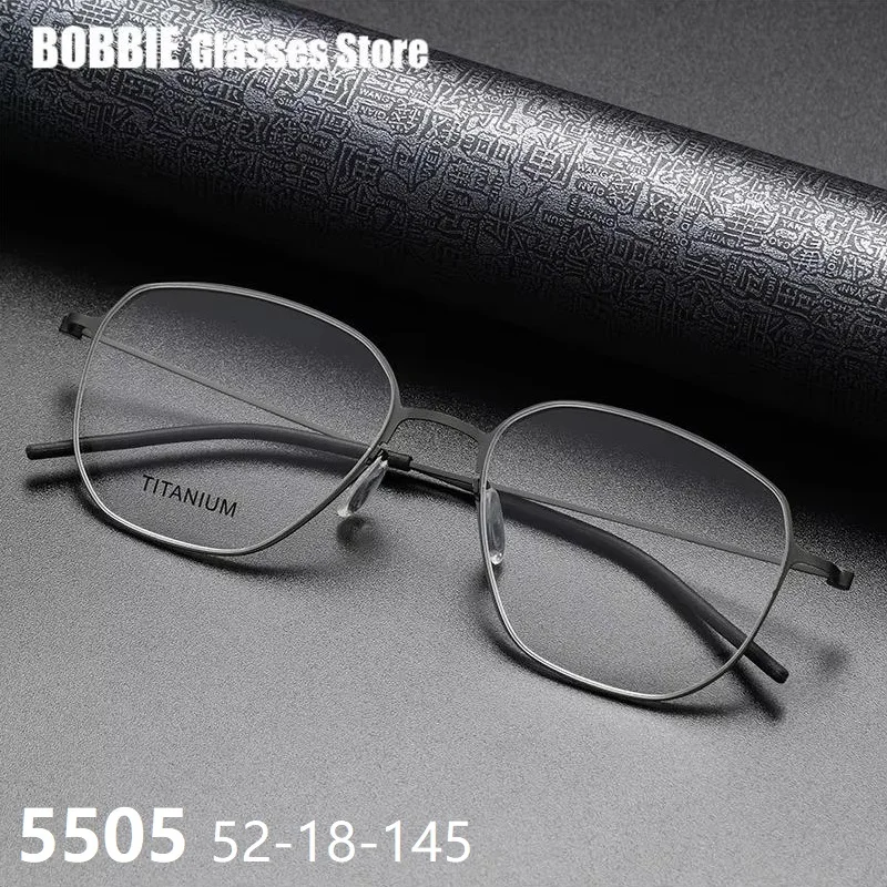 

Glasses Frame Pure Titanium Ultra Light Square Eyewear Men Woman Eyeglasses Denmark Brand Design Polygon Ultra-thin Rim Classics