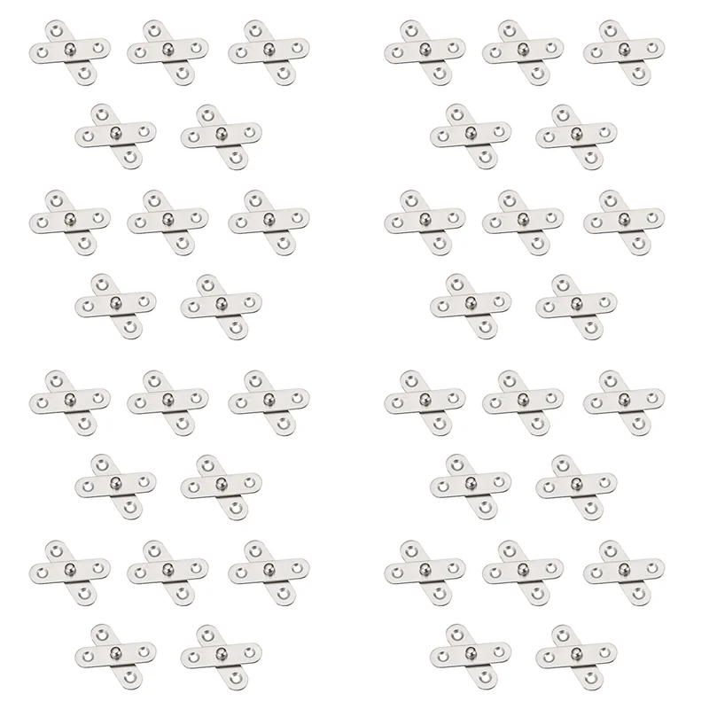 B84B-40PCS Shed Door Hinges Kitchen Cabinet  360 Degree Rotation Pivot Stainless Steel Rotating Rotatable 57X16 Mm