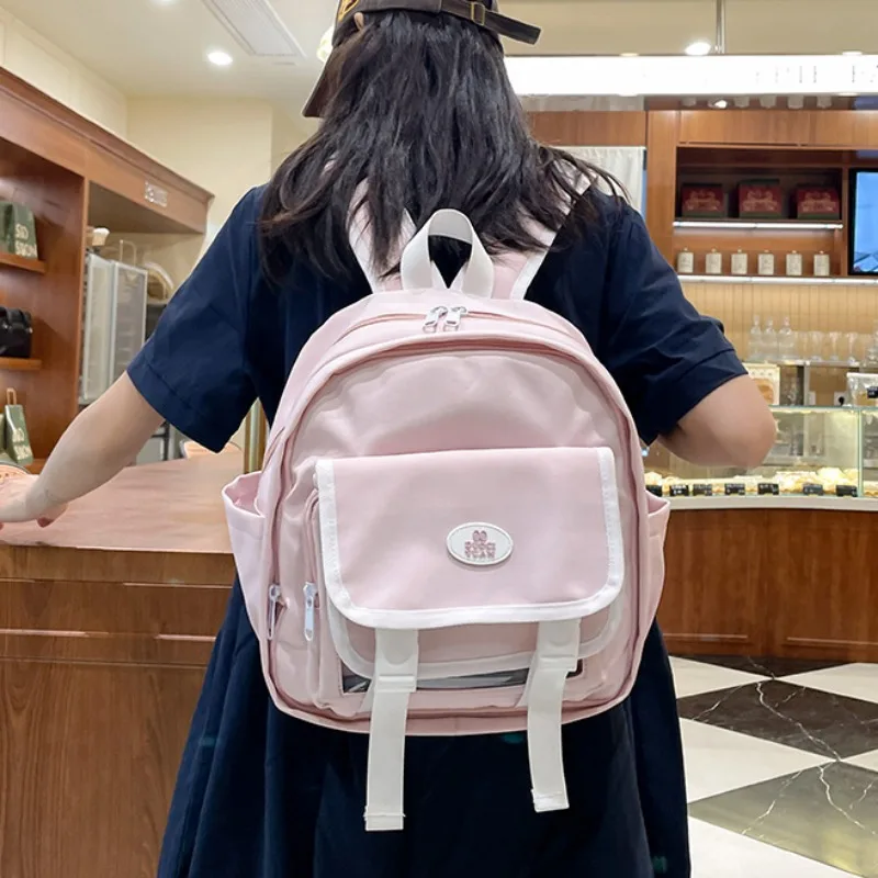 Ita Backpacks Sweet Cute Transparent School Bag Canvas Teenage Girls Kawaii Doll Rucksack Preppy Style Autumn Сумка Bolsas