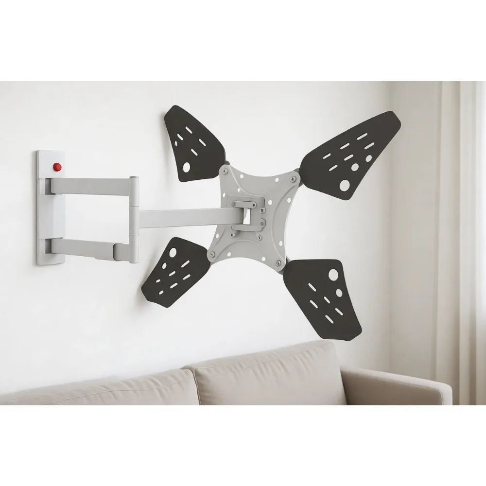 

Длинное белое настенное крепление для телевизоров с полным диапазоном регулировки для экранов от 13 до 80 дюймов, выдерживает до 110 фунтов.
