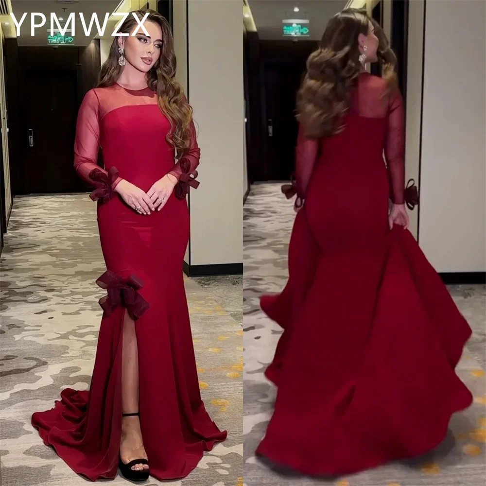 

Customized Prom Gown Evening Women YPMWZX Scoop Neckline A-line Floor Length Skirts Applique Bespoke Occasion Dresses Party Occa