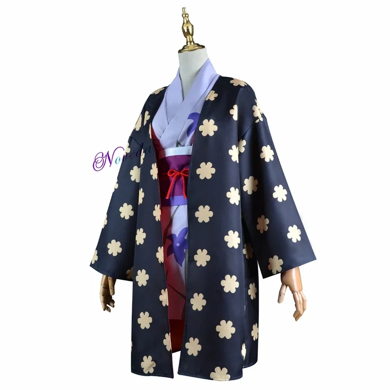 Anime Miss Allsunday Nico Robin Cosplay Costume Women Kimono Dress Wig Onigashima Outfit Halloween Party Carnival Suit